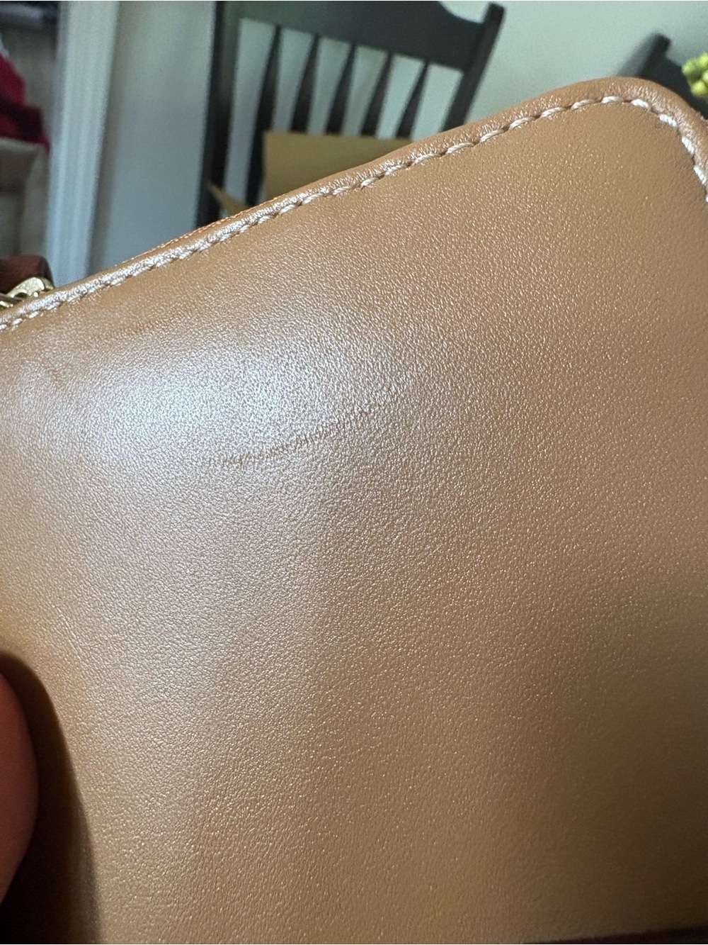 Dooney & Bourke Tan Leather Zip Around Wristlet Wallet Gold Hardware - Picture 12 of 12